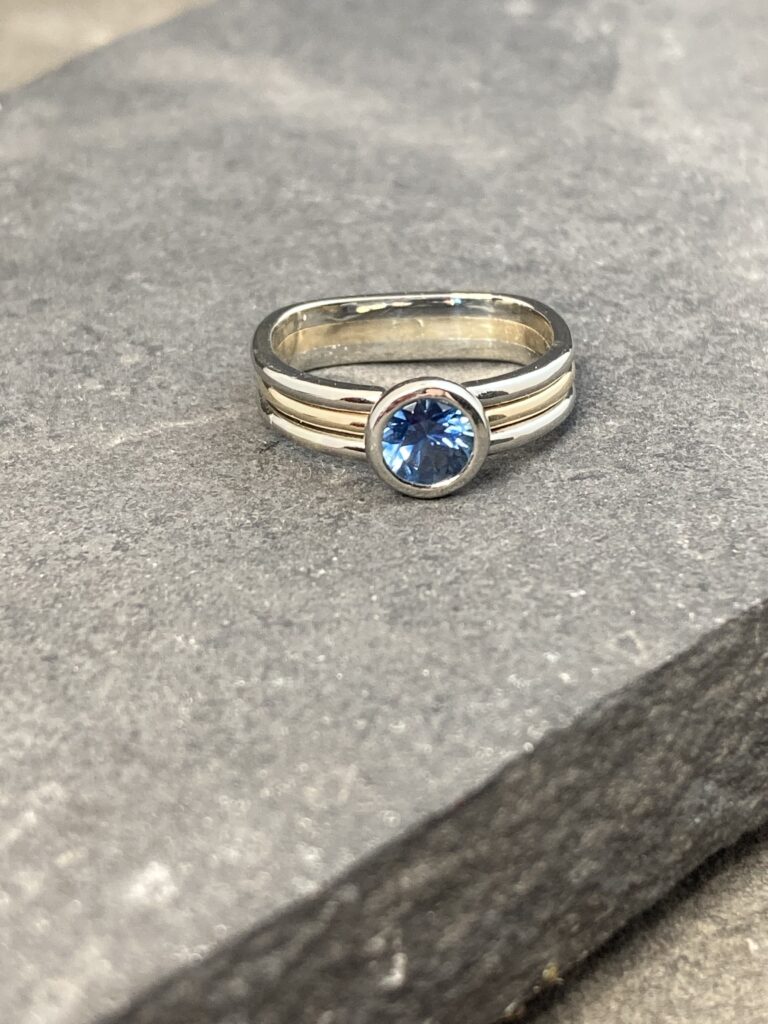 gold Montana sapphire ring